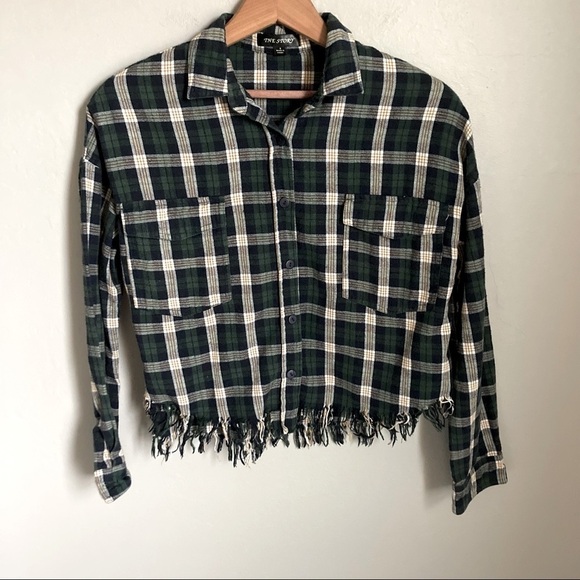 The Story Navy Blue Flannel Button Down Shirt size Small - Picture 2 of 6